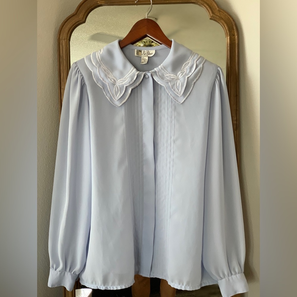 Vintage Baby Blue La Blouse